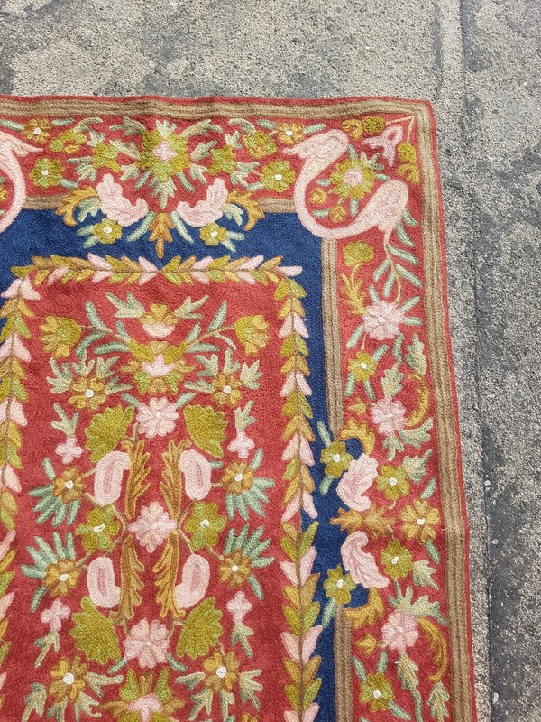 Vintage Hand Woven Traditional Kashmiri Multicolor Kilim Rug Carpet 90x60 cm gallery