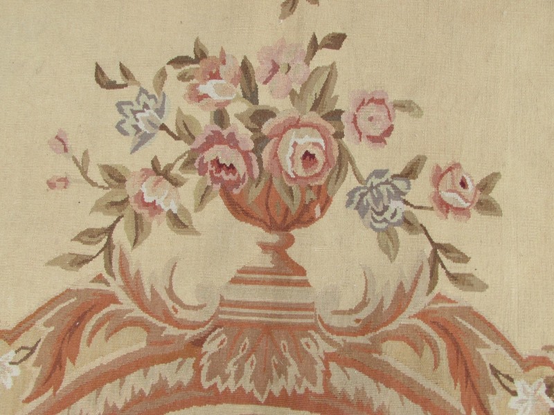 Old Hand Made French Design Wool 12x9 Beige Gold Original Aubusson 375X261cm gallery
