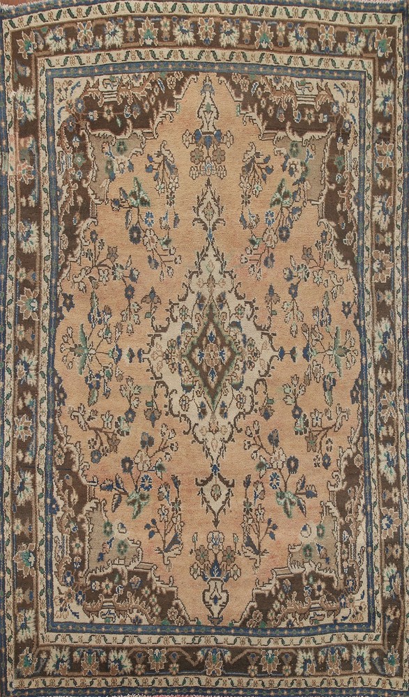 Floral Wool Handmade Area Rug 7x10 Traditional Medallion Room Size Carpet