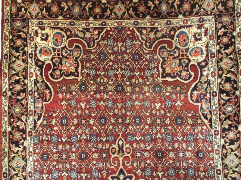 ESTATE ANTIQUE Circa 1900 4x8 KURDISH-BIDJAR HANDMADE-KNOTTED WOOL RUG 582858 gallery
