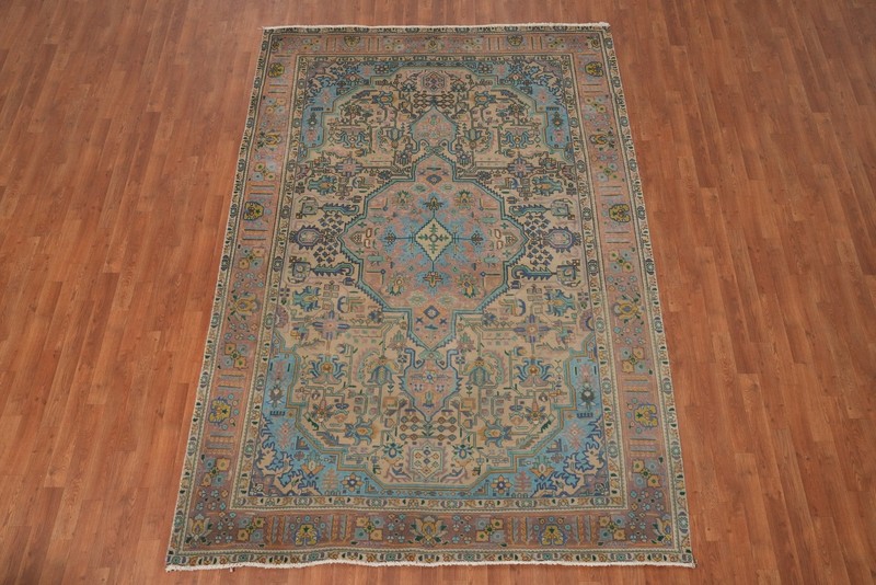 Geometric Wool Traditional Vintage Area Rug 7x10 ft Hand-knotted for Living Room gallery