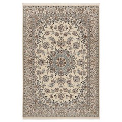 Nain 9la 205×141 cm Hand Knotted Persian Wool Carpet Beige Rectangle