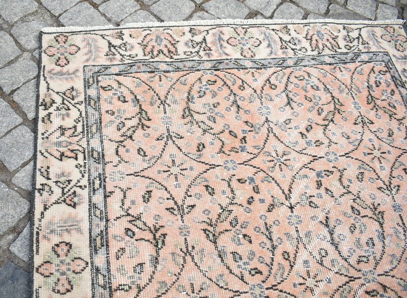 Turkish Rug 3'5'' x 6'6'' ft Vintage Turkish Rug Sweet Bohemian Oushak Area Rug gallery
