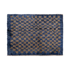 Konya Karapınar Tulu Rug, Checkerboard Design, 120×157 cm, 70 Years Old