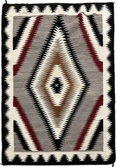 5×7 Vintage Navajo Eye Dazzler Handwoven Wool Rug Gray Southwestern 148cmx198cm