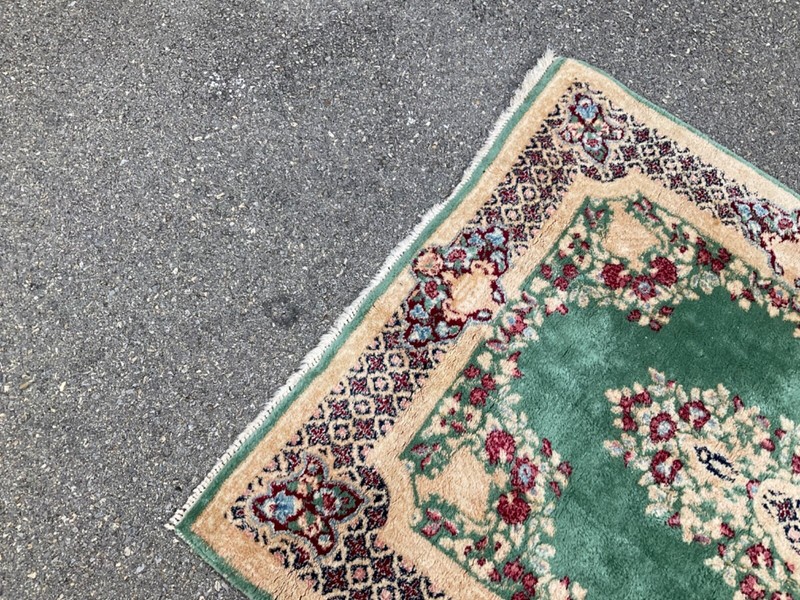4'1" X 7'4" Green KER MAN FLORAL RUG gallery