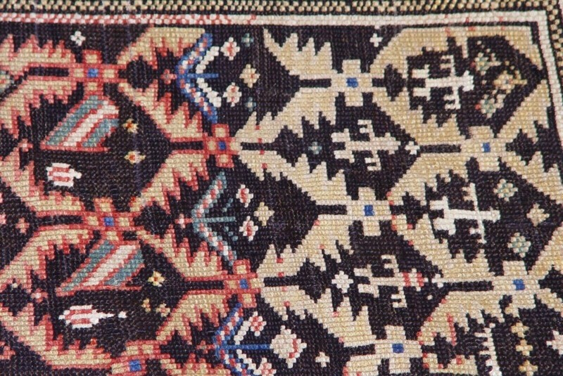 3' x 4'7" ANTIQUE 1880s CAUCASIAN GENJE TRIBAL HAND KNOTTED WOOL ORIENTAL RUG gallery