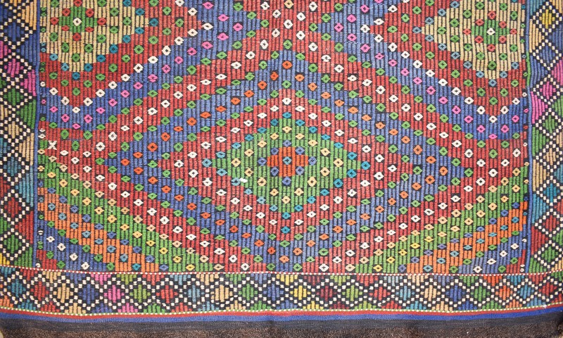 Turkish Kilim Handwoven 5'x11' Cicim Kilim Natural Wool Vintage Rug 160x355cm gallery