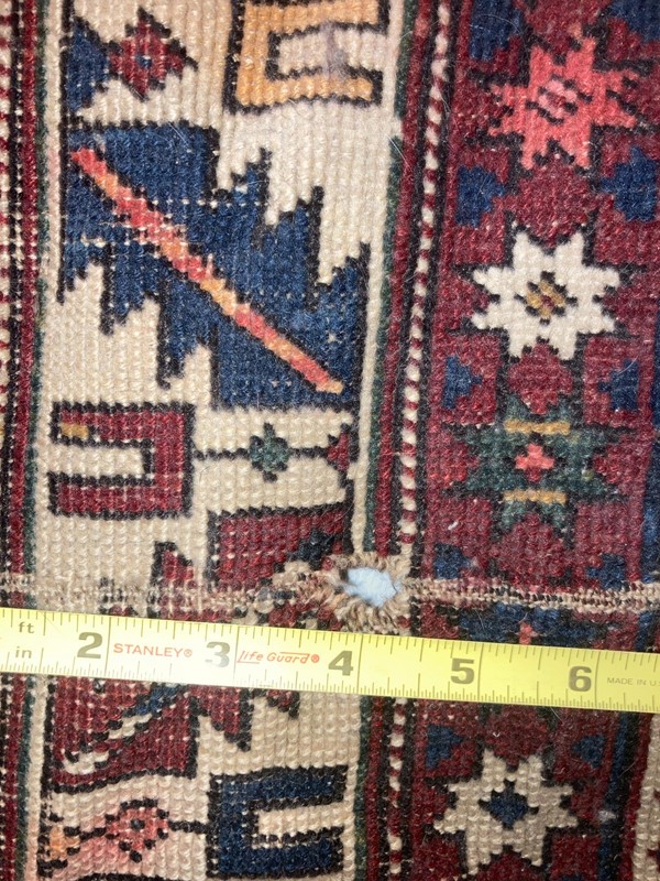 19th C Antique Shirvan Caucasian Rug 5 x 3.5 ft vegetable dye hand knotted gallery