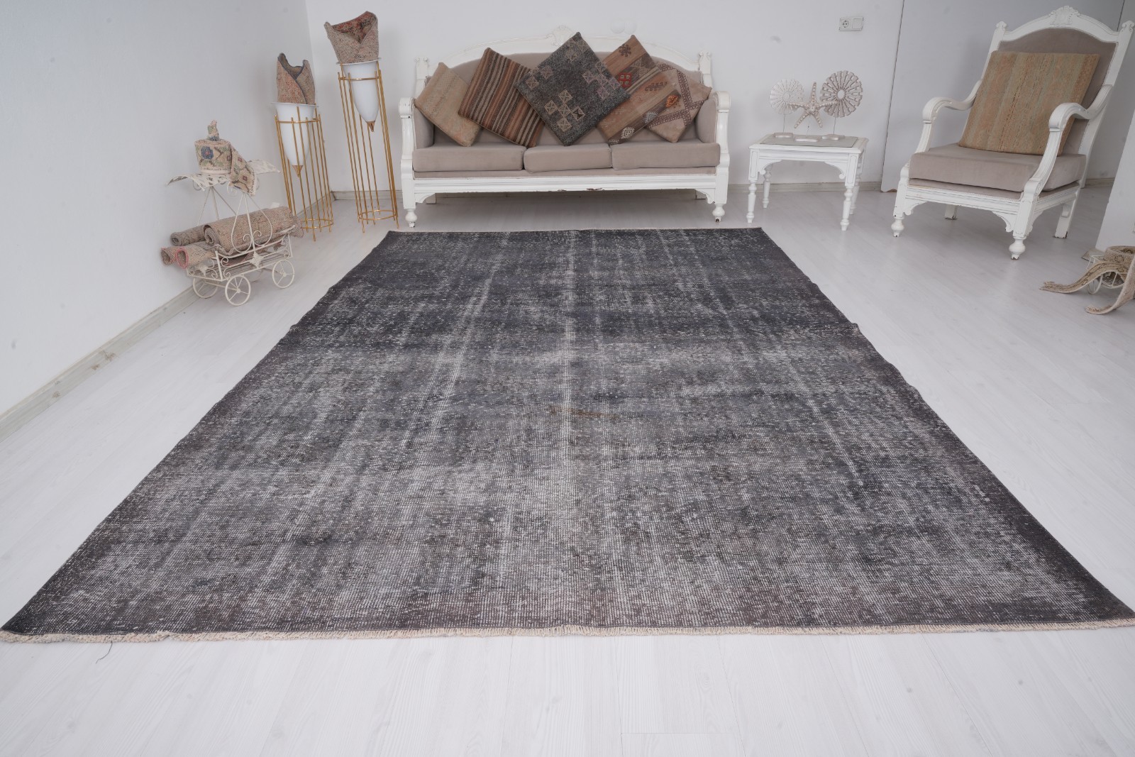 7x10 Turkish Vintage Rug ,Oversize Oushak Area Rug Large Antique Area Carpet 285 gallery