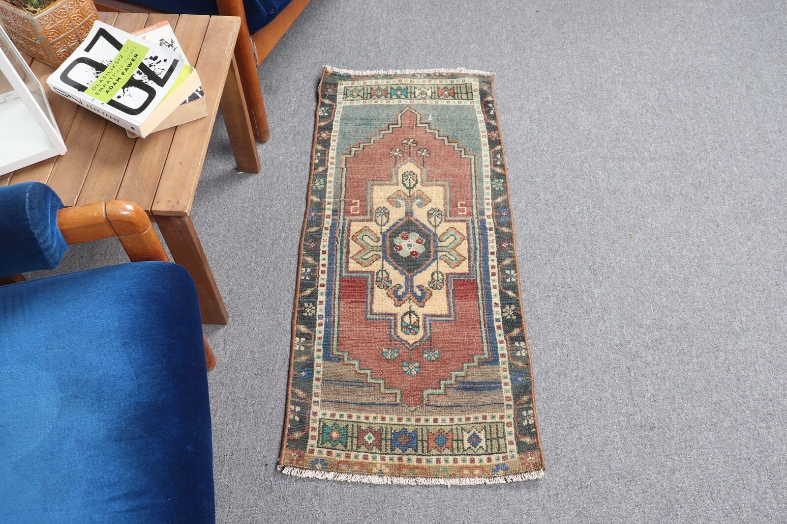 Antique Rug, 1.5x3.4 ft Small Rug, Vintage Rug, Turkish Rugs, Anatolian Rug gallery