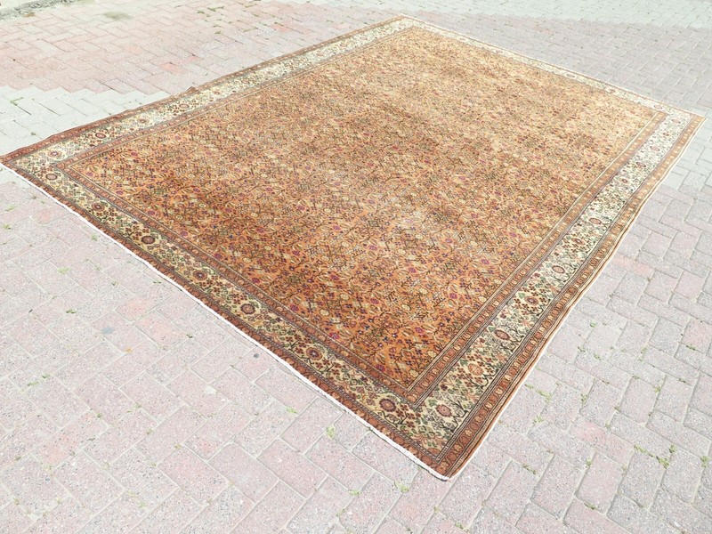 Turkish Rug, Area Rugs 8x12, Handmade Floor Carpet, Keseria Wool Rug 100"X139" gallery