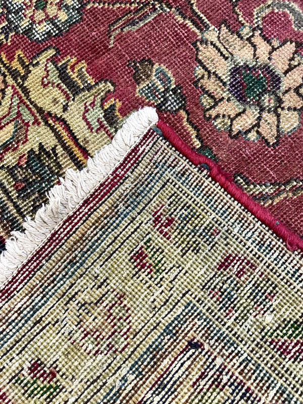 Antique Oriental Hand-Knotted Wool Area Rug Tea Washed Red/Blue 10'3" x 15'8" gallery