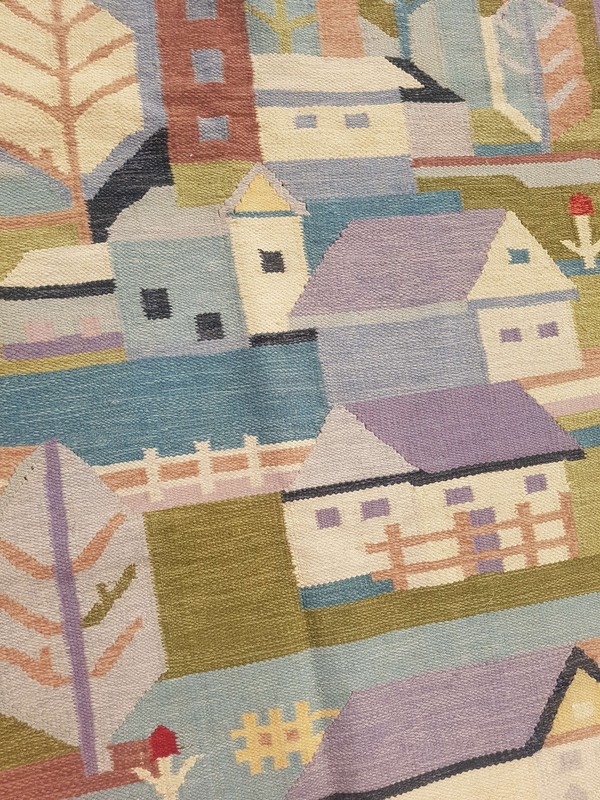 Vintage Handmade Traditional Geometric Purple Kilim Floor Rug Carpet 178x113cm gallery
