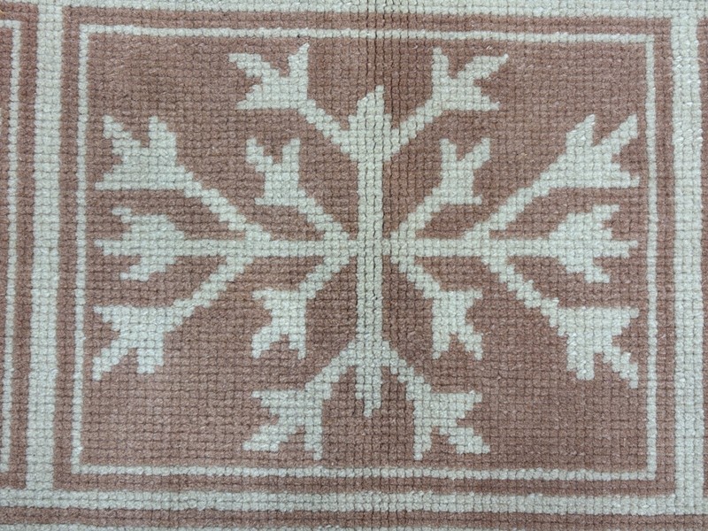5x8 Tree of Life Vintage Turkish Area Rug, Handmade Cream & Pink Neutral Oushak gallery