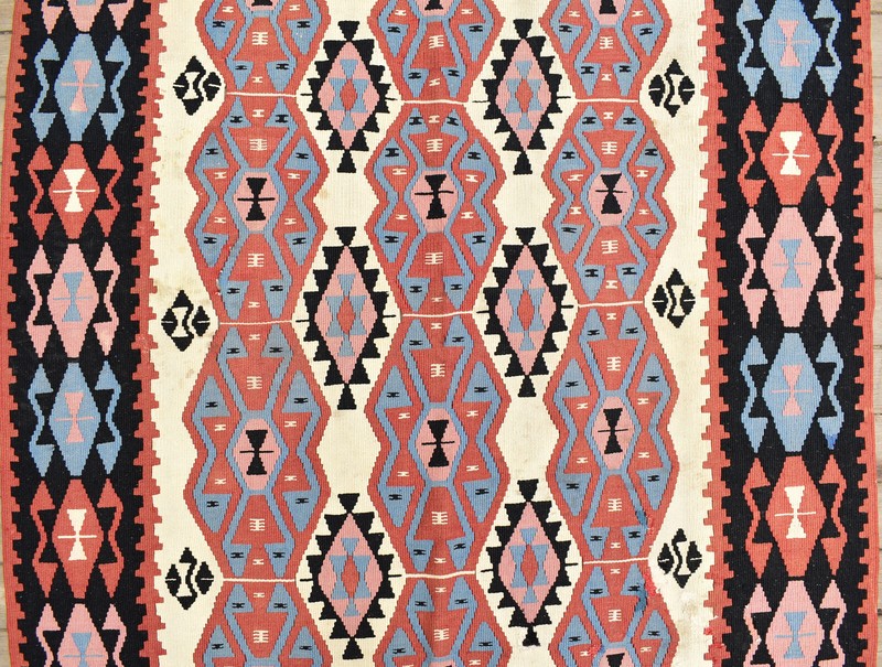 Turkish Kilim Rug 49''x66'' Handwoven Van Kilim 125x168cm Wool Vintage Area Rug gallery