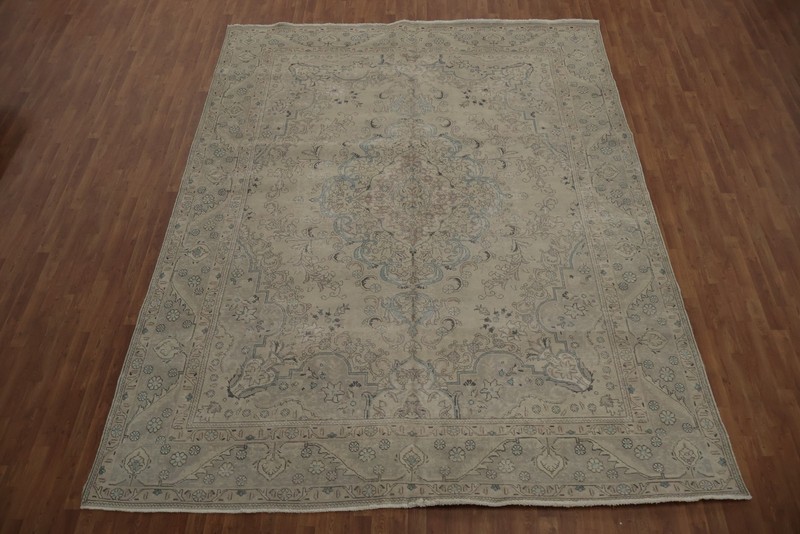 Distressed Muted Vintage Area Rug 10x13 Wool Hand-knotted Living Room Carpet gallery
