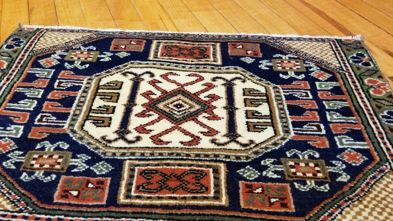Stunning 1930-1939s Antique Wool Pile Natural Dye Bunyan Rug 2'1''x2'6'' gallery