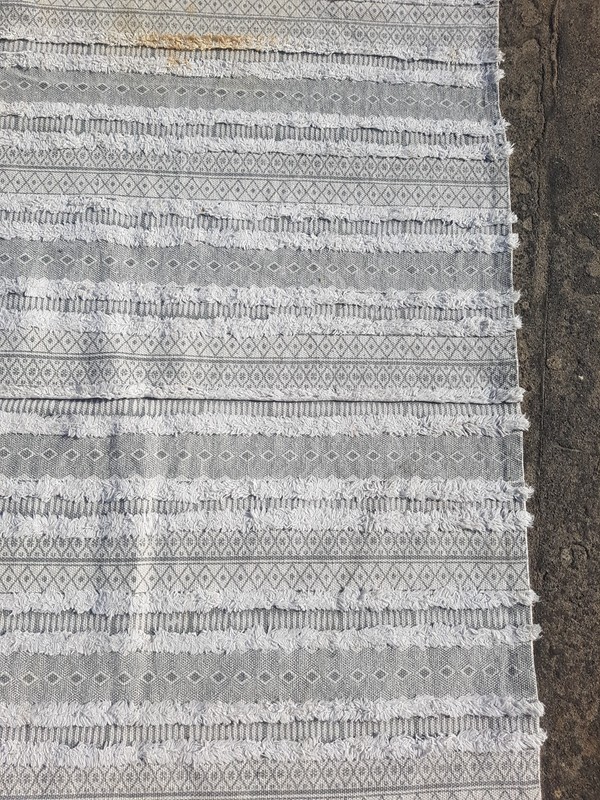 Vintage Printed Traditional Moroccan Striped Kilim Floor Rug Carpet 180x116 cm gallery