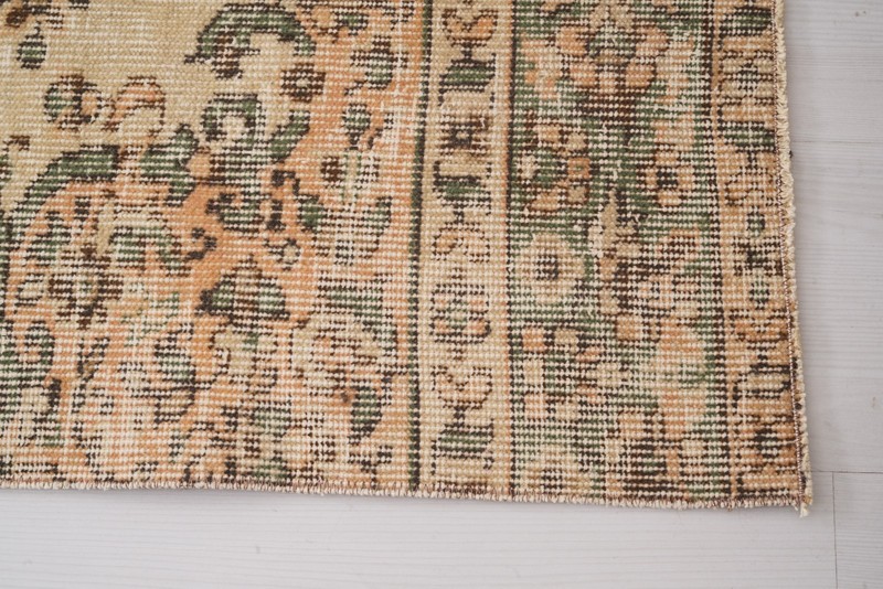 Vintage Turkish Oushak Runner Rug 3x9 Neutral Handmade Antique Wool Carpet 493 gallery