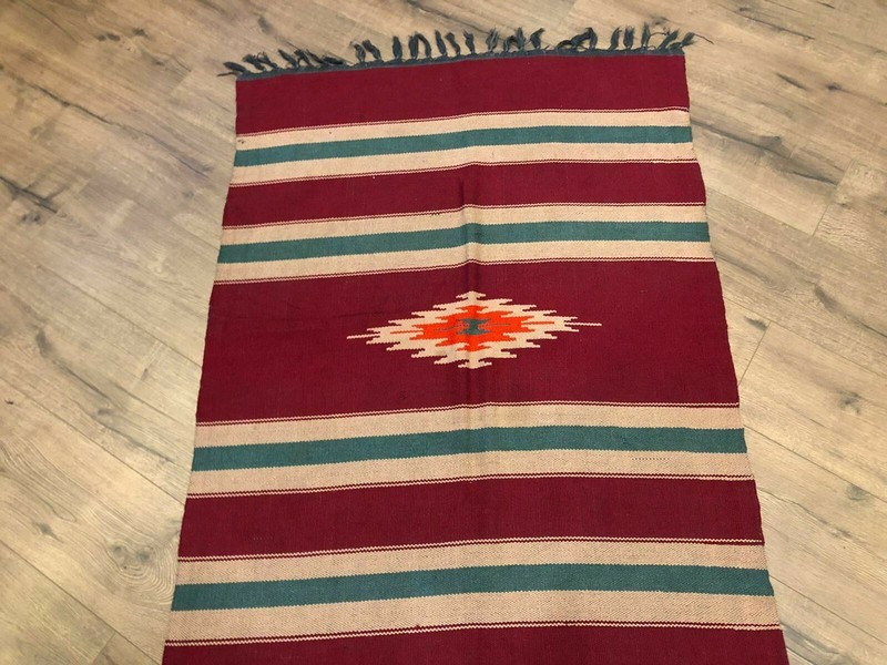 OLD ALBANIAN HANDMADE RUG CARPET KILIM WOOL MULTICOLORED TRADITIONAL RUG AMZ #9 gallery