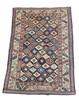 1880 Antique Caucasian Shirvan Rug 3ft 9" By 5ft Navy Ground Ivory Blue Bronze gallery