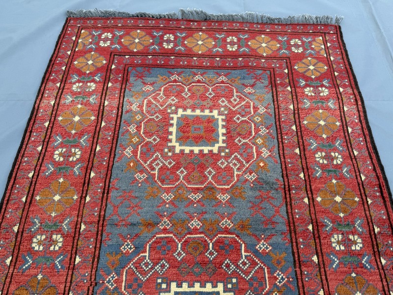 1960s Antique Afghan Turkmen Rug 3x5 Hand Knotted Persian Style Oriental Carpet gallery