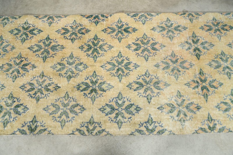 3x8 Turkish Runner Hand-Knotted Vintage Oushak Wool Rug Runner Long Carpet,1122 gallery