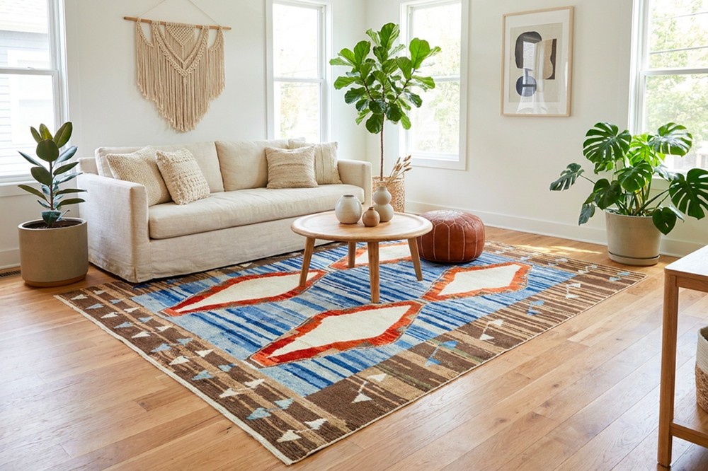 Custom Turkish Oushak Rug – Handwoven Organic Wool Desert Modern Living Room