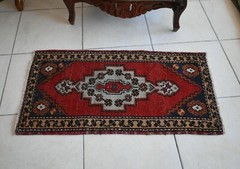 Anatolian Runner 3.2×1.7 ft Vintage Turkish Runner Oushak Runner Rug Y18