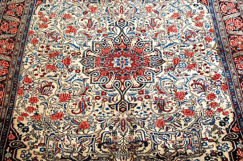 NATURAL WOOL Old Orintal Rugs, Hand Woven,knotted size Approximately 4'9" x 6'10 gallery