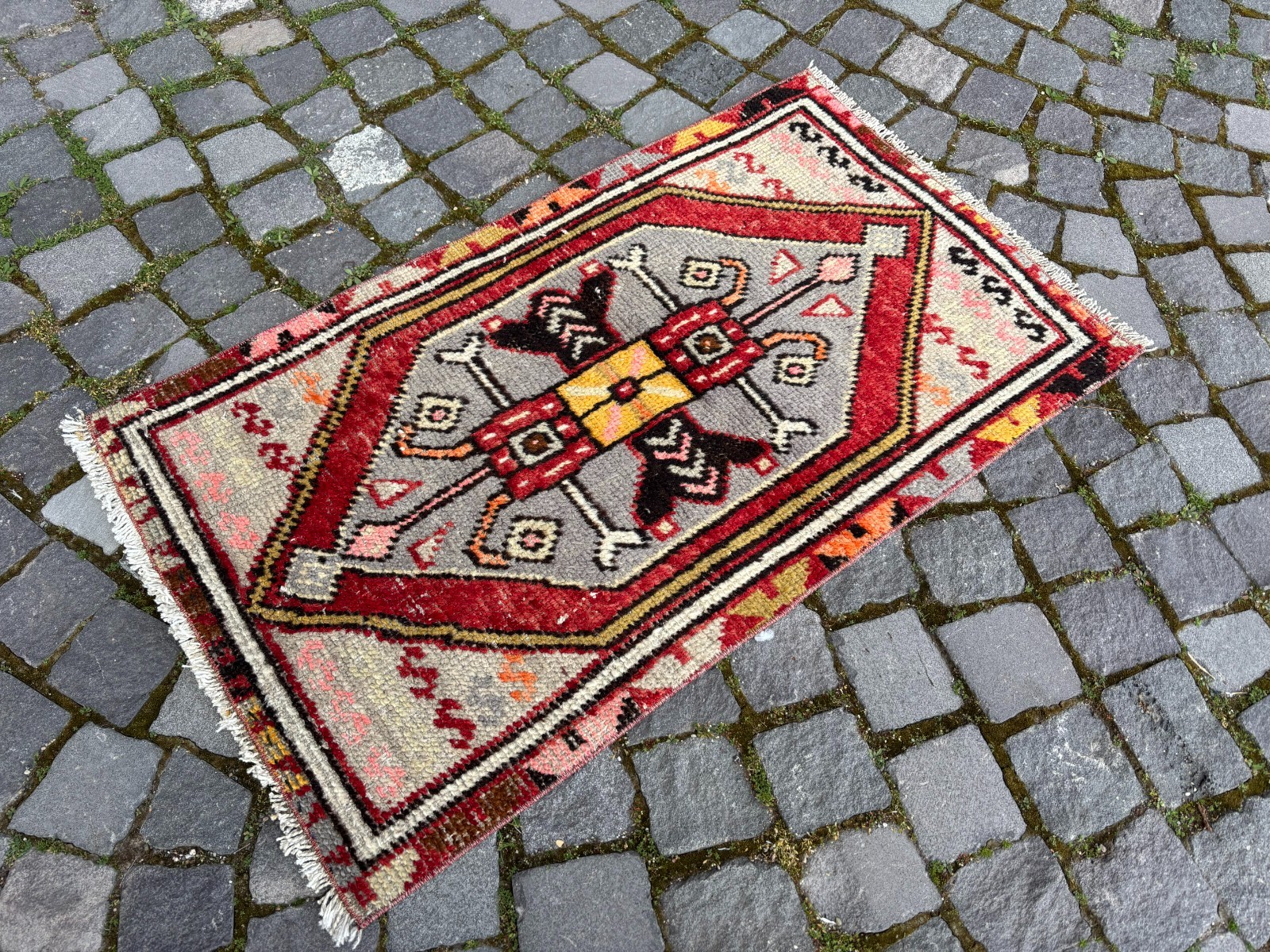 Wool rug, Area rug, Vintage rug, Turkish rug, Bohemian rug 2,0 x 3,5 ft gallery