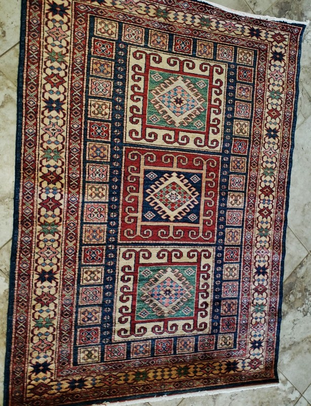 Antique Traditional Zanjan Tribal Caucasian Hand-Knotted Carpet Wool 5'8" x 4' gallery