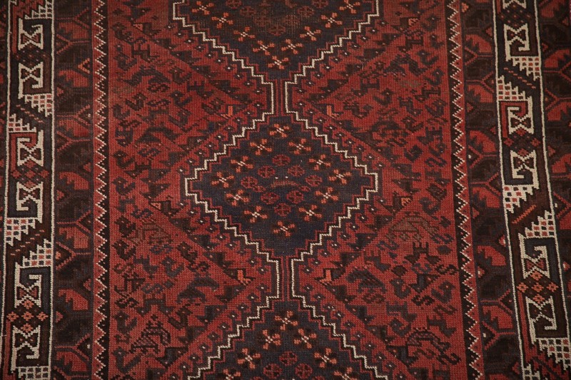 Vintage Rug 4x7 ft.Oriental Qashqai Hand-Knotted Wool Low Pile Living Room Rug gallery