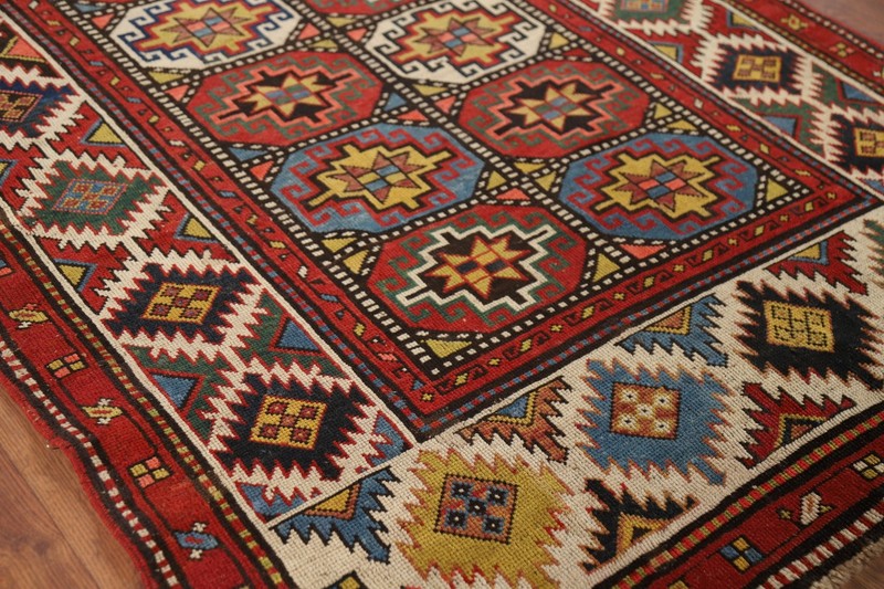Antique Kazak Vegetable Dye 9 ft. Runner Rug Hand-knotted Russian 4'x9' Pre-1900 gallery