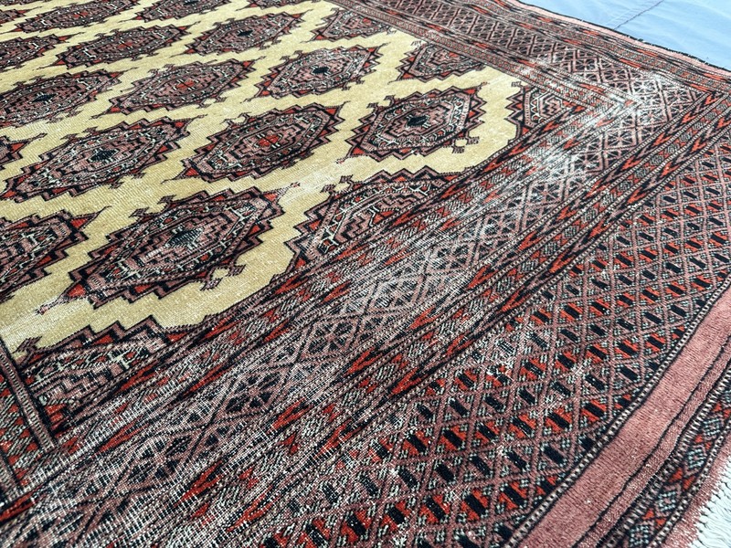 4'2 x 6'1 ft Antique Distressed Afghan Rug Low Pile Tribal Oriental Wool Carpet gallery