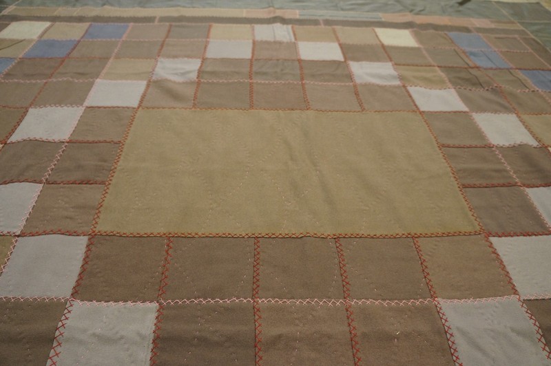 6X6 Antique American Quilts Wool Area Rug 1920 gallery