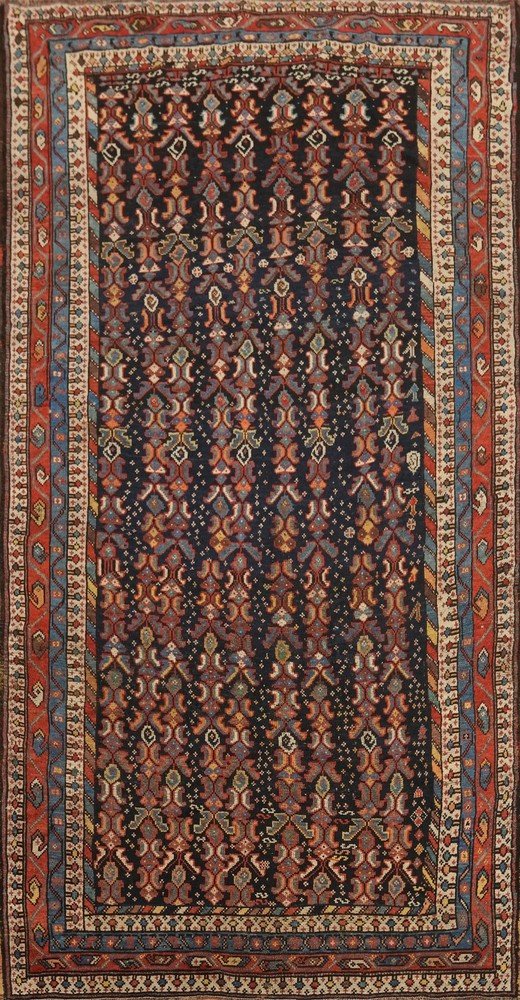 Pre-1900 Hand-made Wool Tribal Traditional Vegetable Dye Rug Antique Carpet 5x9