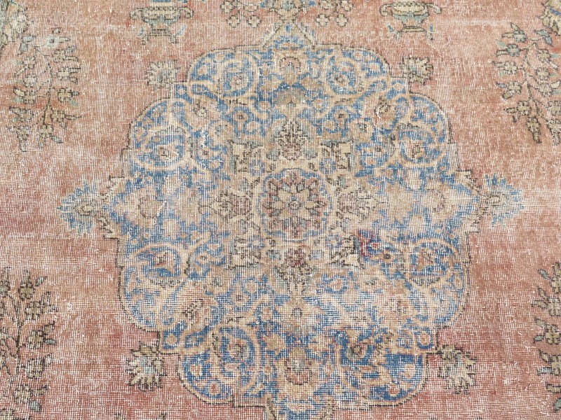Oushak Carpet, Area Wool Rugs, Vintage Handmade Large Floor Carpet Rug 83"x132" gallery