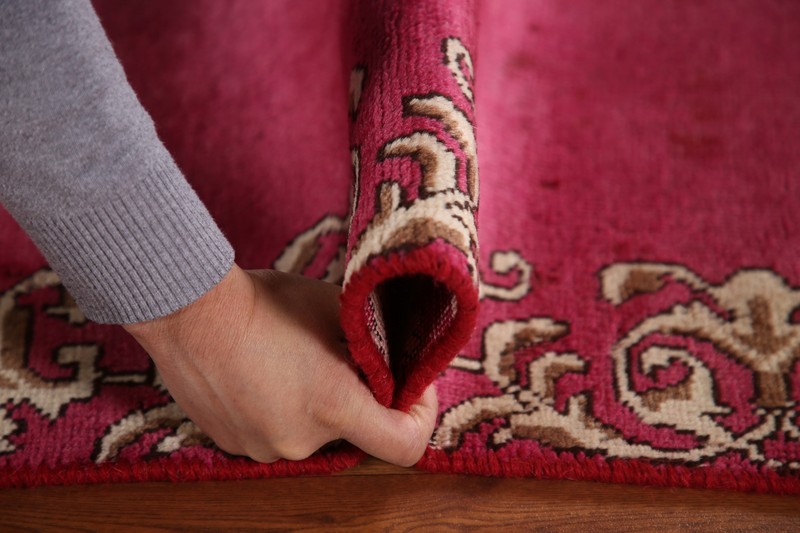 Vintage Pink Tebriz Bordered Handmade Runner Rug 2' 6" x 15' 3" Hallway Carpet gallery