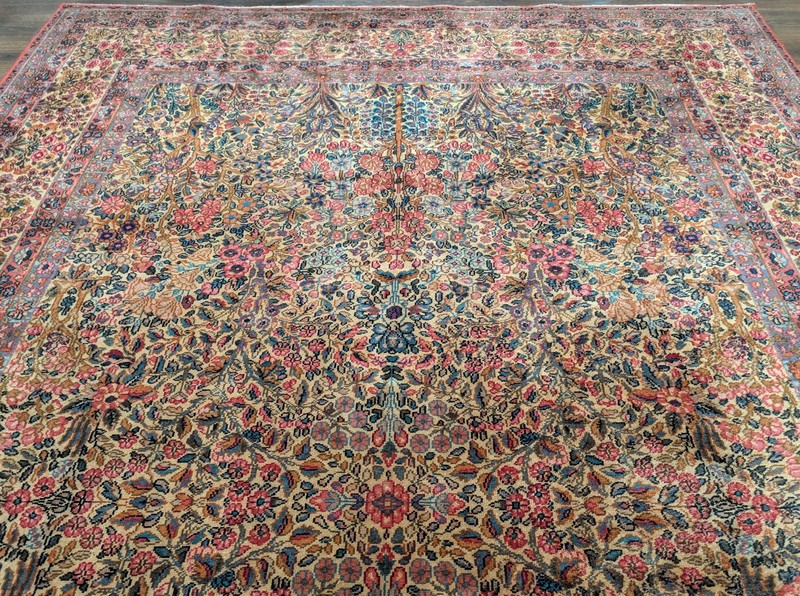 Antique Karastan Kirman Lavar Rug 8' 8" x 12', Tree of Life, Floral Alllover gallery