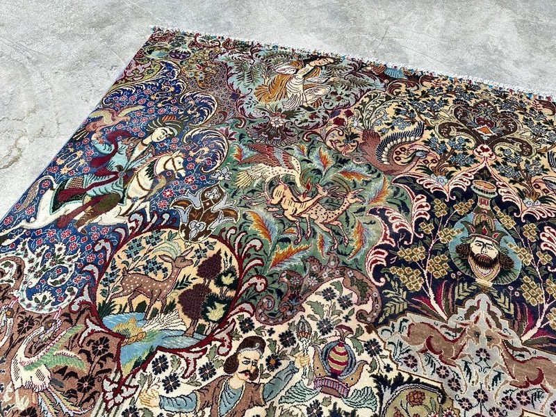 300 X 350 COLLECTORS’ ITEM Vintage Laila Majnun With Shigargah Kashmar Area Rug gallery