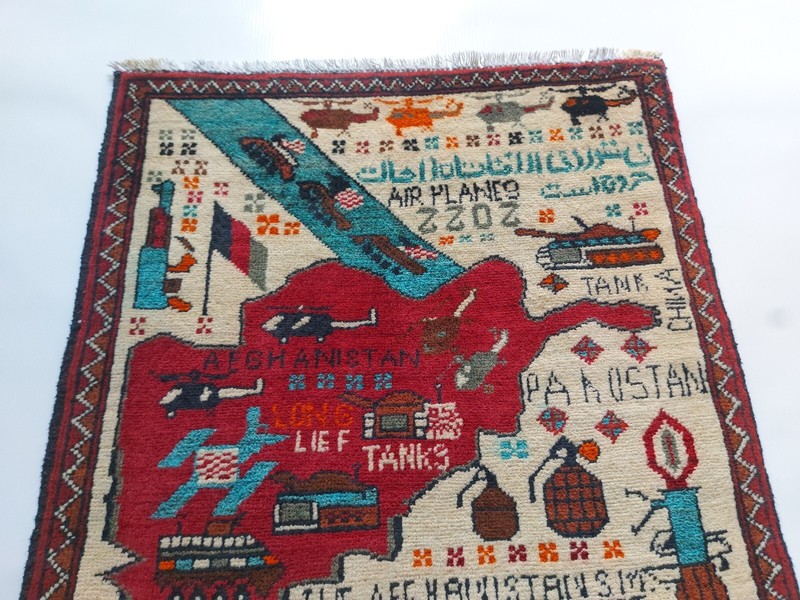 78x59 CM TRADITIONAL AFGHAN WAR RUG TRIBAL ART RUG Mini rug Handicrafts #85 gallery