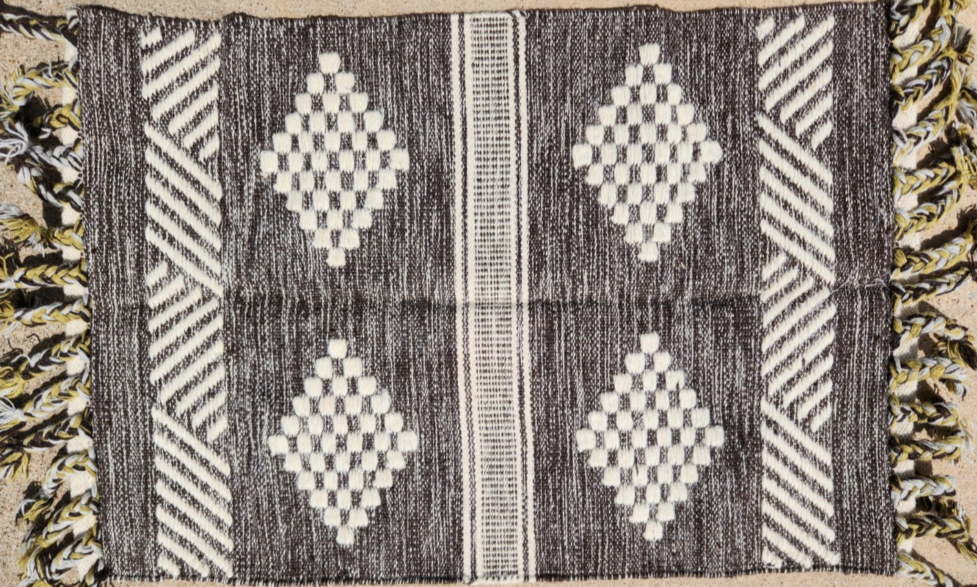 2'x3' KURDISH TRIBAL NOMADIC KELIM RUG REVERSIBLE HAND-WOVEN VINTAGE WOOL gallery