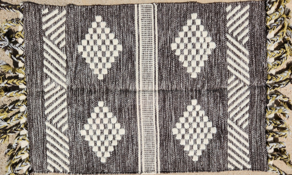 2'x3' KURDISH TRIBAL NOMADIC KELIM RUG REVERSIBLE HAND-WOVEN VINTAGE WOOL
