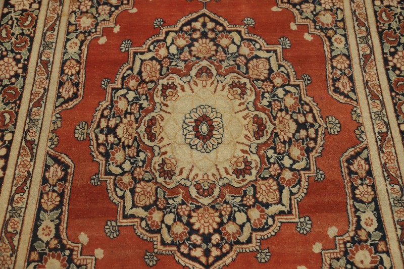 Antique Vegetable Dye Rust Wool Hand-knotted Rug 4x6 Traditional Carpet gallery