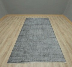 Gray Carpet Vintage Wool Traditional Handwoven Overdyed Anatolian Area Rug 5x9ft