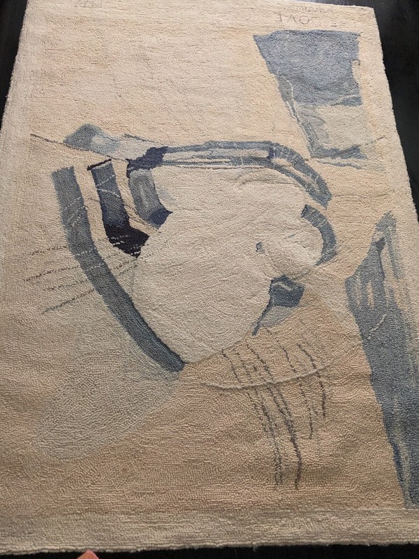 The Dove Signed 1977 Wool Hand Made Rug Picasso Style Mid Century Mod Floor Art gallery