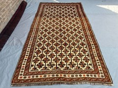 Antique Afghan Baluchi Rug 5’8×10’2 ft – Distressed No Pile Tribal Wool Carpet