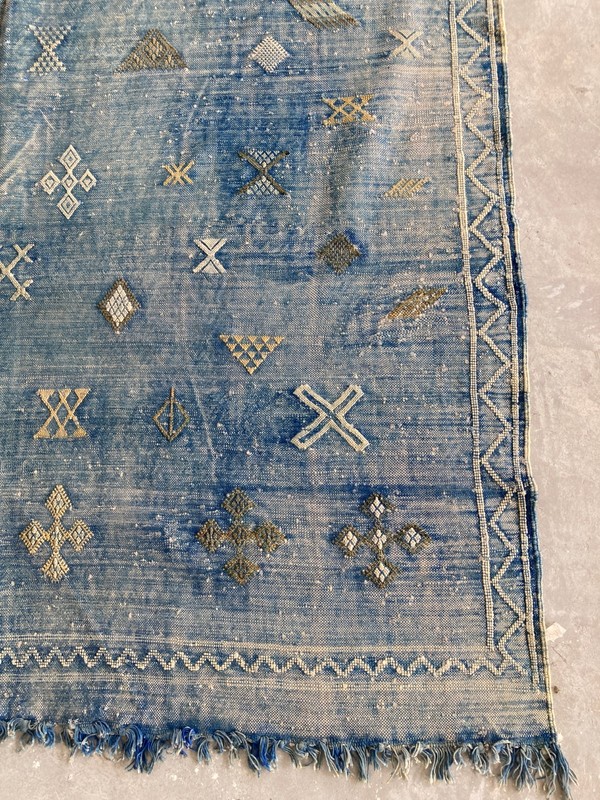 Vintage Traditional Handcraft Moroccan Kilim Rug for Home Décor 228x133 cm gallery